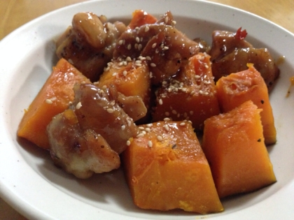 ほくほくカボチャが美味★カボチャと鶏肉の煮物