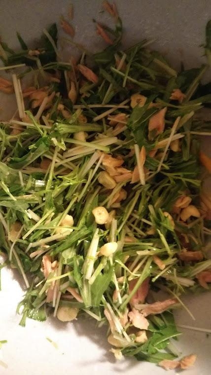 水菜とツナのカリカリサラダ