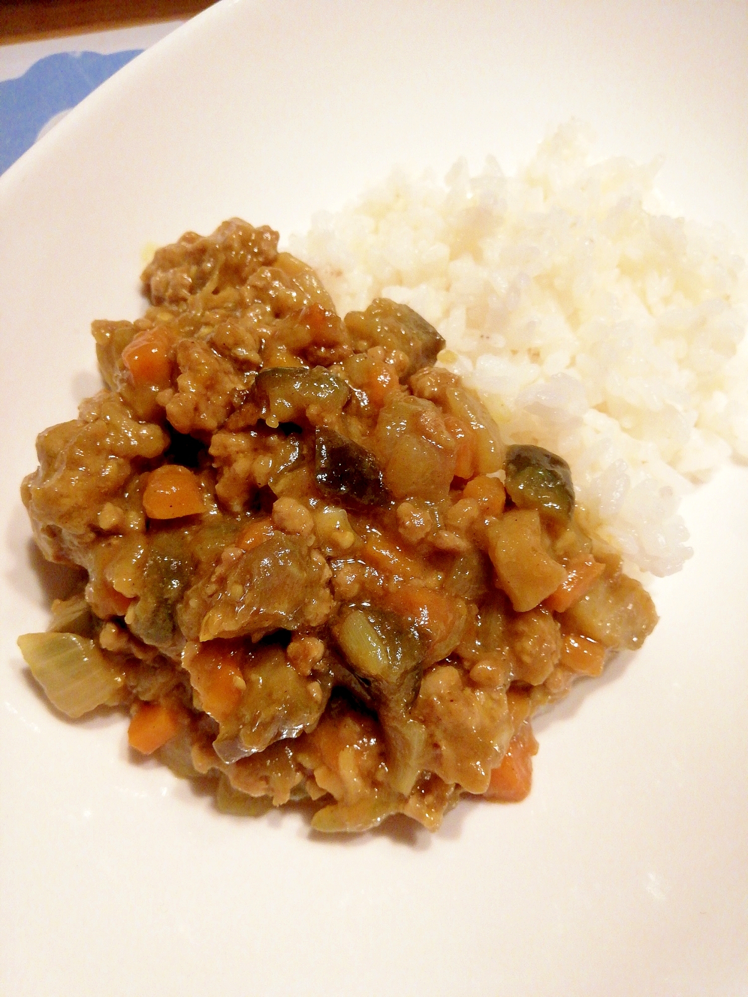 ナスと豚ひきのキーマカレー♪