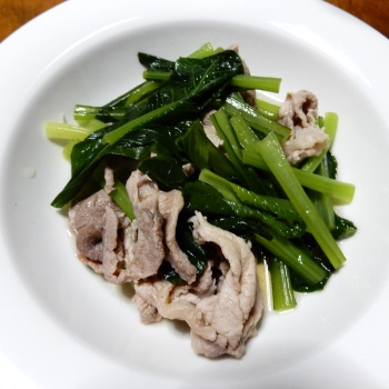 小松菜と豚肉の煮物