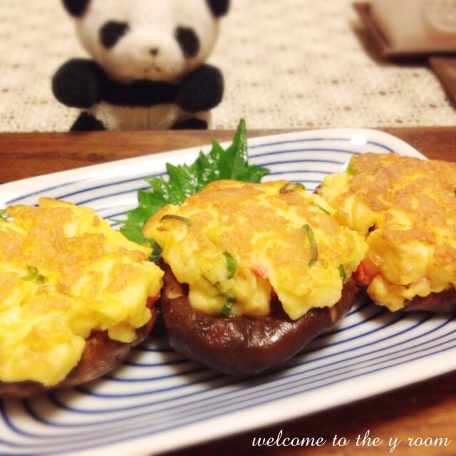 椎茸のふわふわはんぺん焼き♪