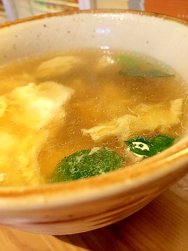 ほうれん草とふわ玉の中華スープ