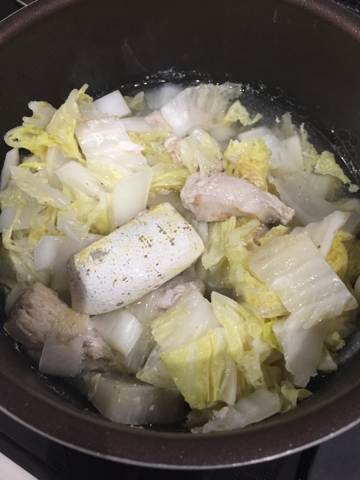 シイラの白菜と大根の鍋！