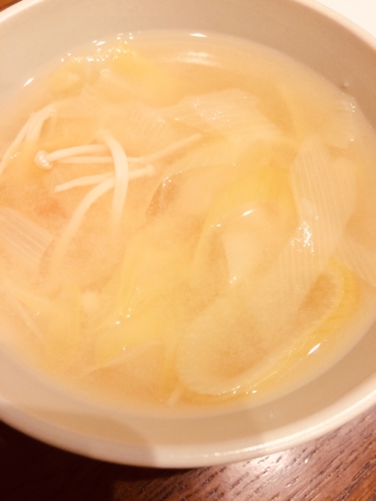長ネギエノキの味噌汁