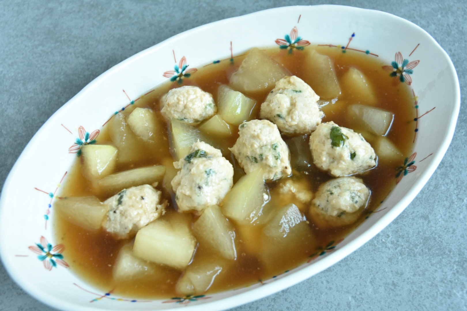 冬瓜と鶏むねつみれのトロトロあんかけ