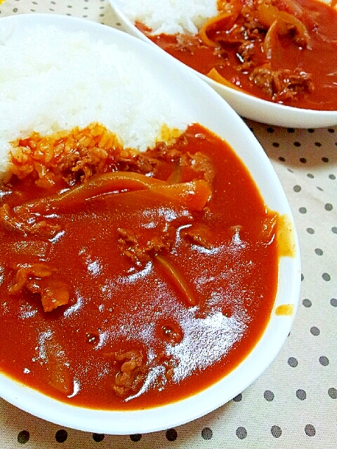 ✿トマト缶でさっぱりカレーライス❤