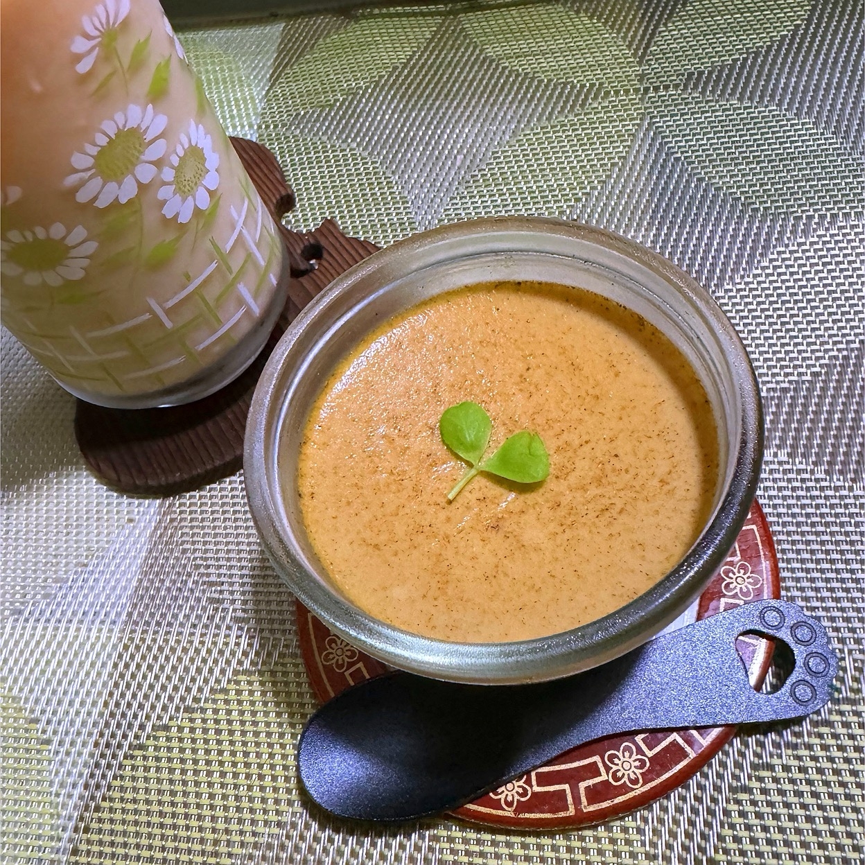 麦こがしの食べてみりんプリン