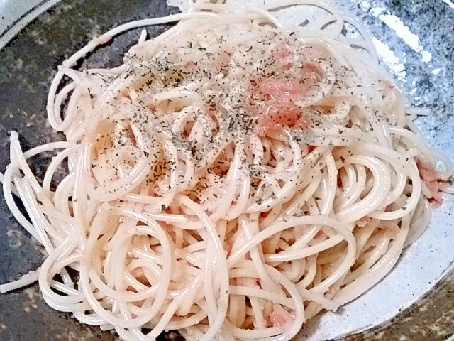 たらこ&バジルのスパゲッティ