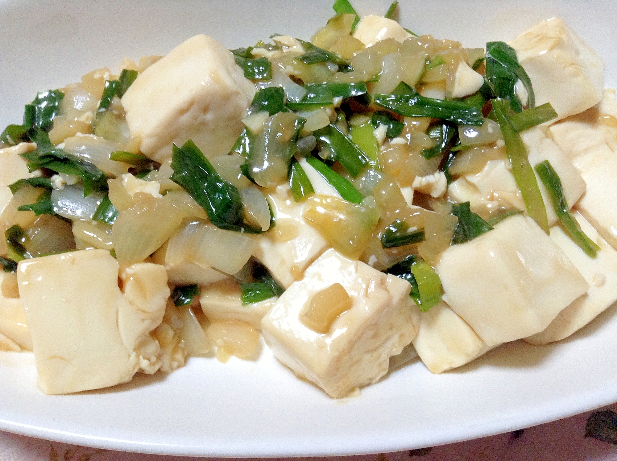 豆腐でスタミナUPオイスターソース炒め煮