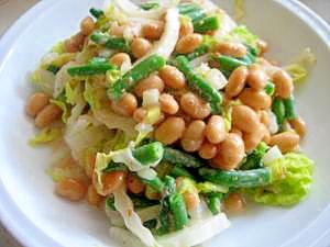野菜が足りない時に、白菜の大豆サラダ