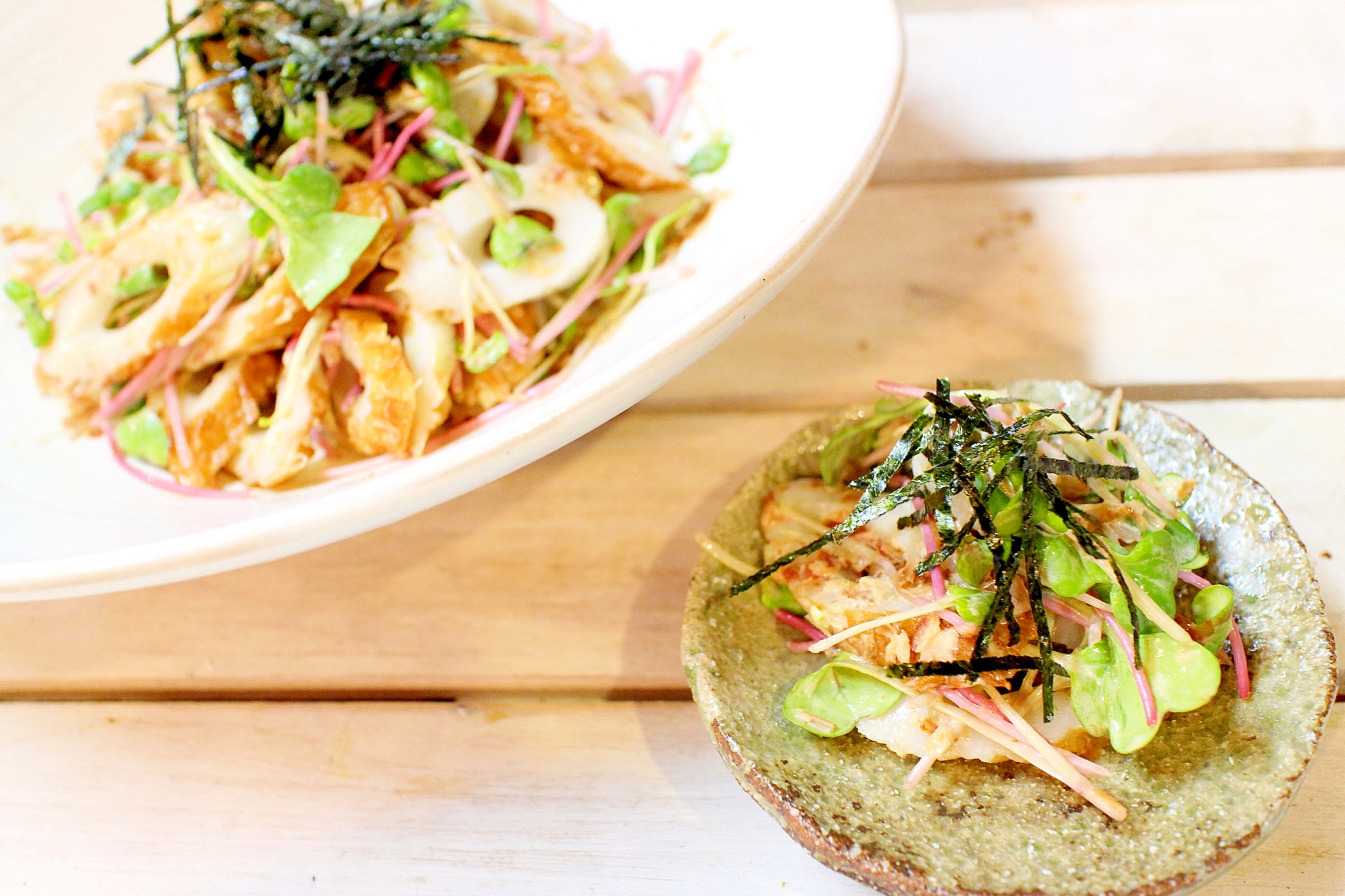 節約料理！ちくわとカイワレのさっぱり梅マヨ和え