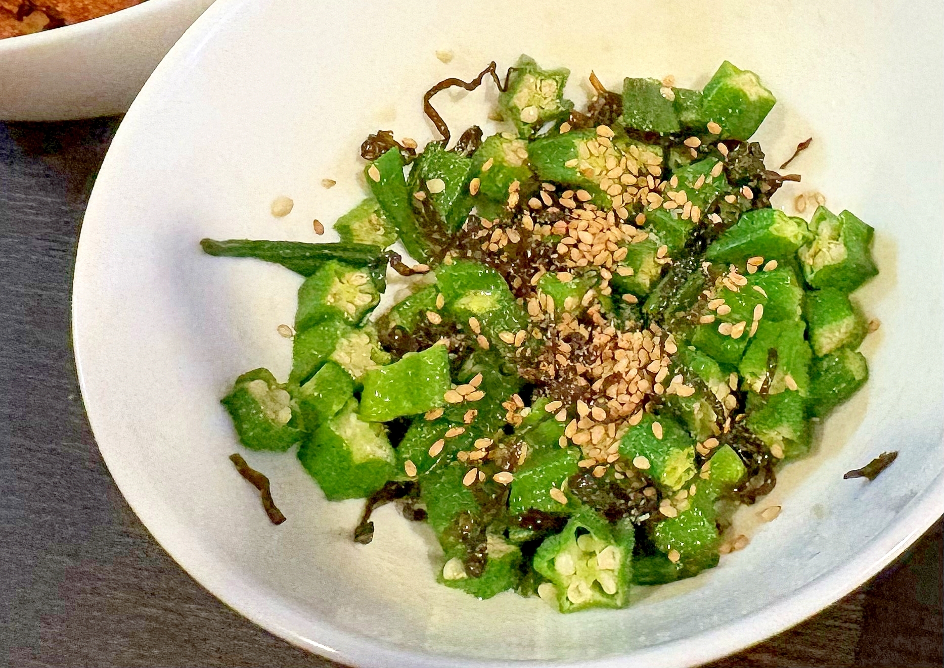 オクラ塩昆布あえ