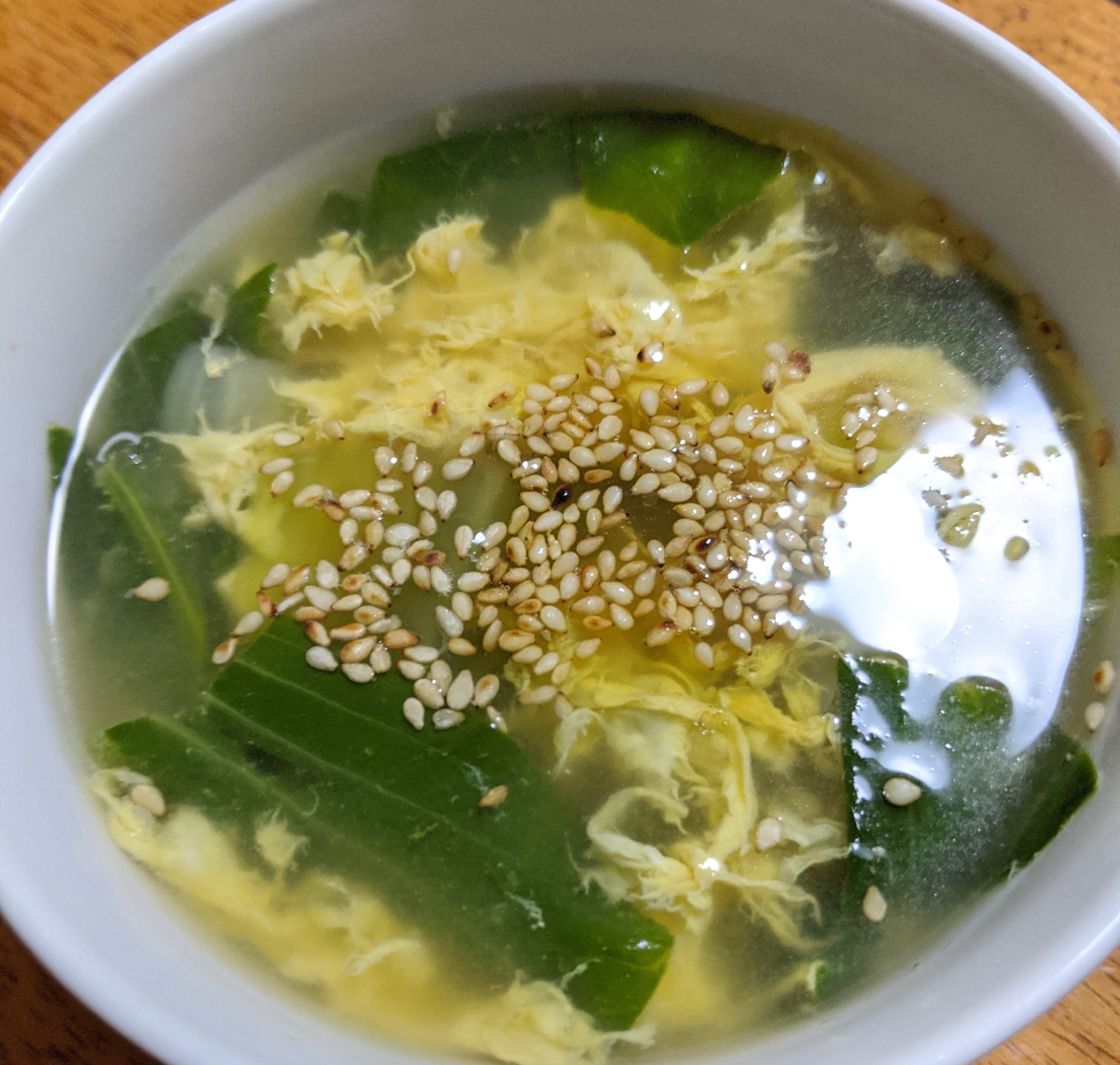 青梗菜と卵の中華スープ