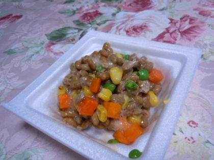 パックのまま失礼～＾＾；
先ほど帰宅の旦那さんが食べたよん❤
ミックスベジで彩りも綺麗で美味しい！って言ってましたぁ✿
いつも素敵なレシピ有り難う（ノ´∀｀）ノ