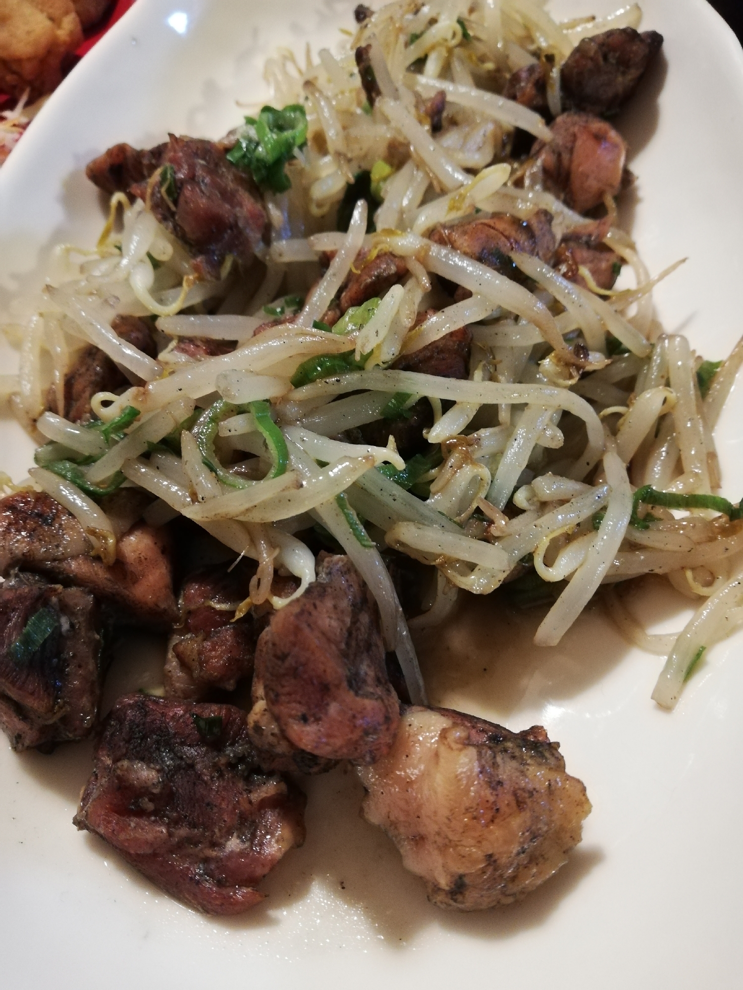 簡単 地鶏炭火焼き モヤシと炒めて レシピ 作り方 By Petite Pomme 楽天レシピ