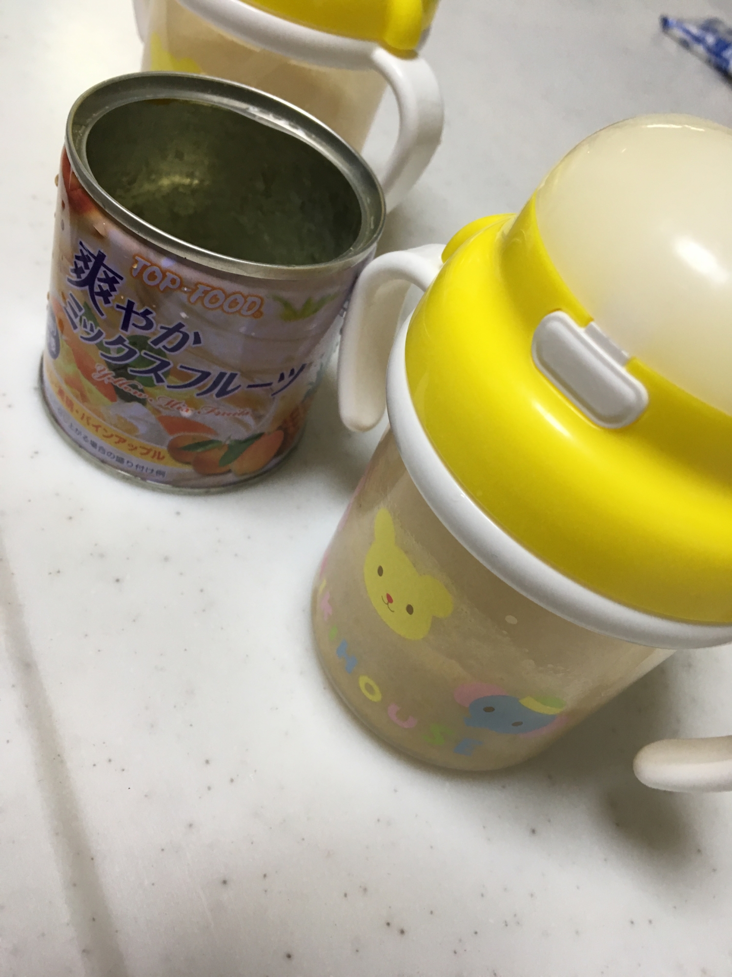 離乳食完了期☆爽やかミックスフルーツ缶でジュース☆