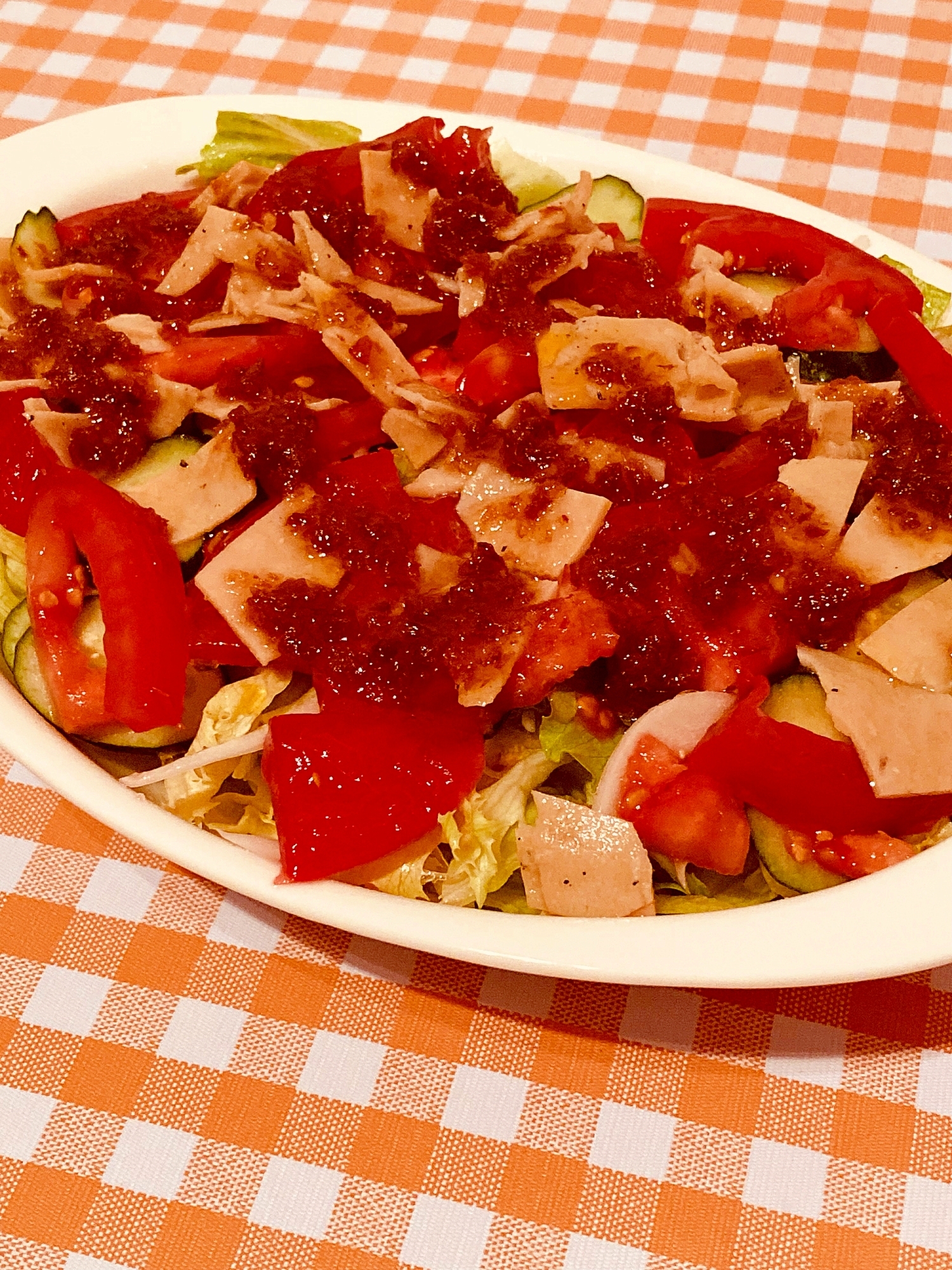シェアする梅肉ドレッシングサラダ