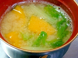 菜っ葉と南瓜のお味噌汁