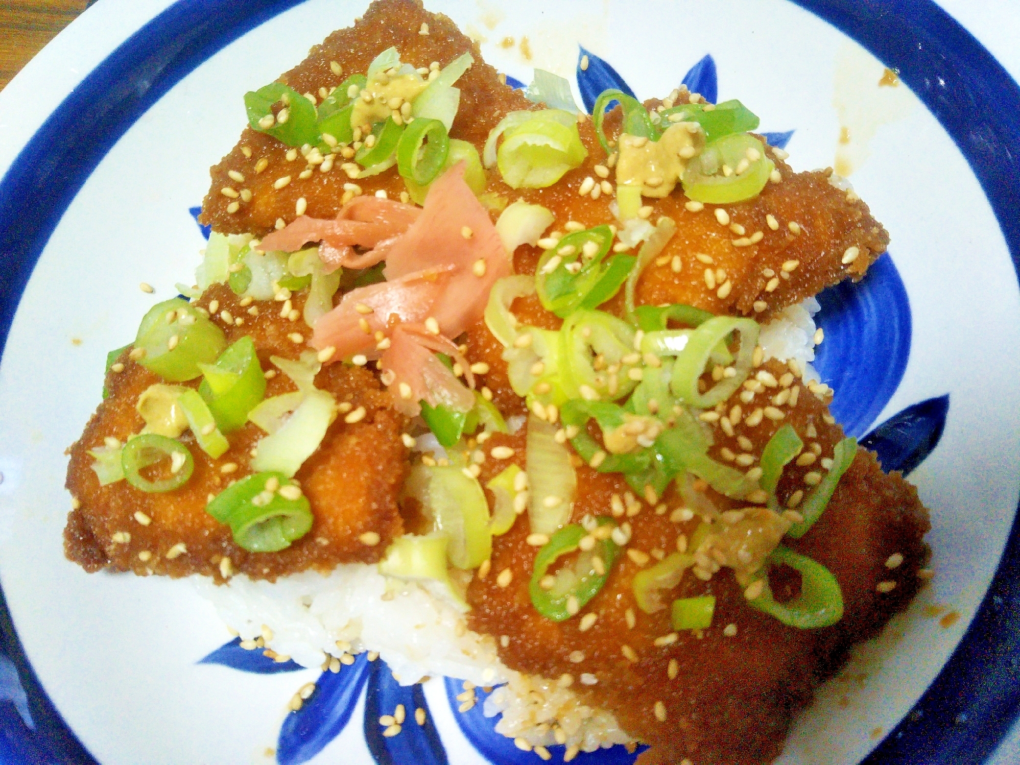 九条ネギ生姜ゴマ香る★チキンカツ丼