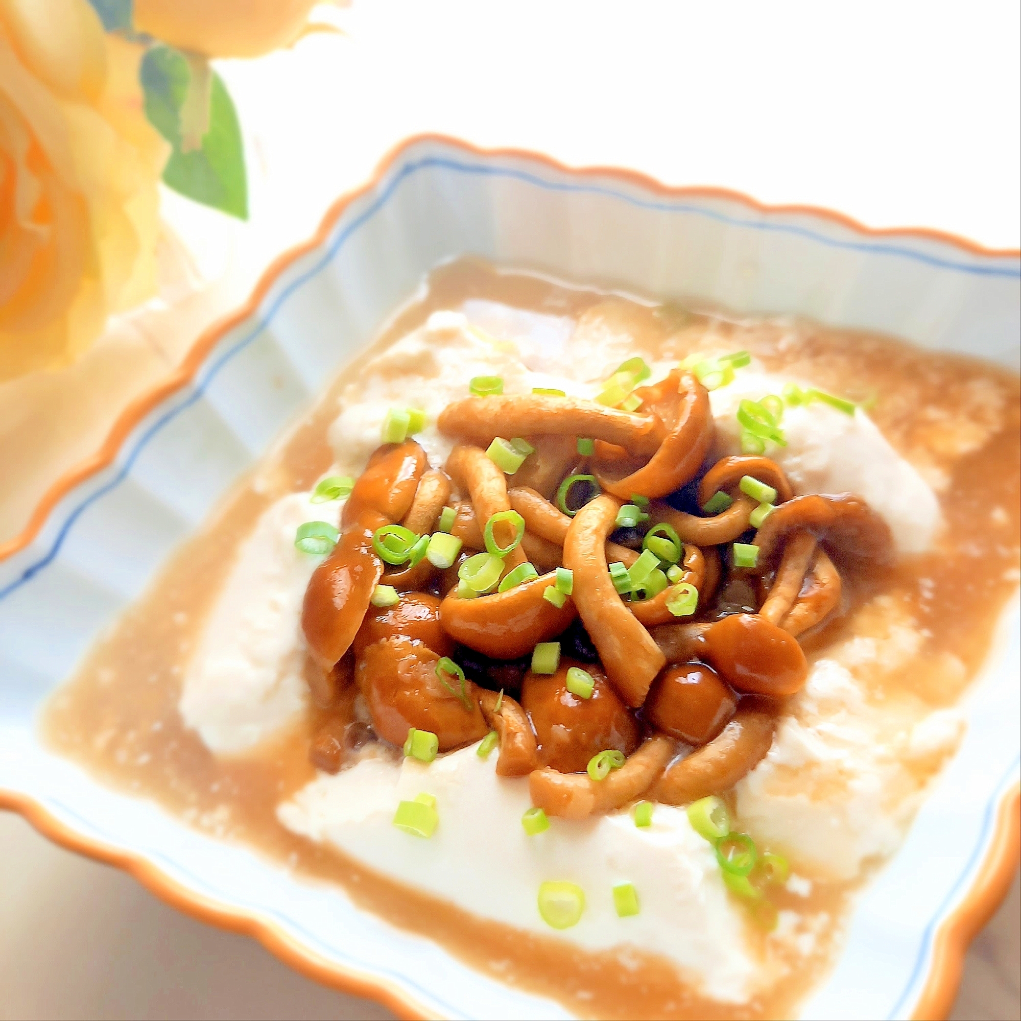 トゥルトゥル〜ᕷ*なめこのおろしあんかけ豆腐ꕤ୭*