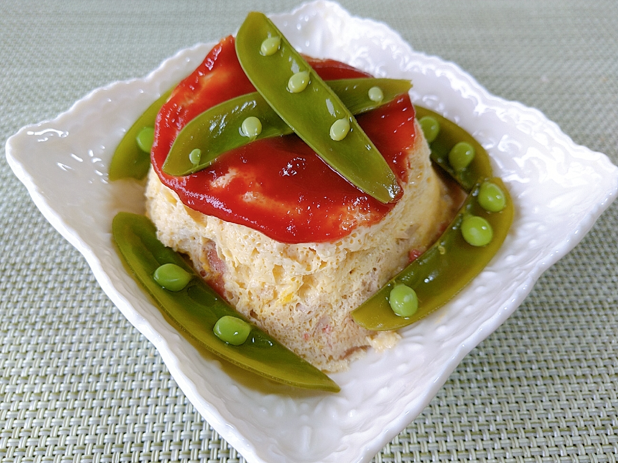 レンチン♪玉ねぎとトマトのスパニッシュオムレツ