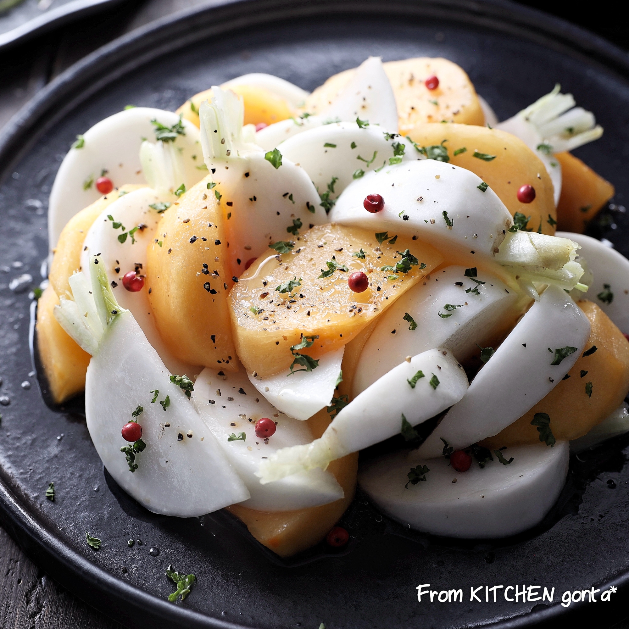 カブと柿のマリネ