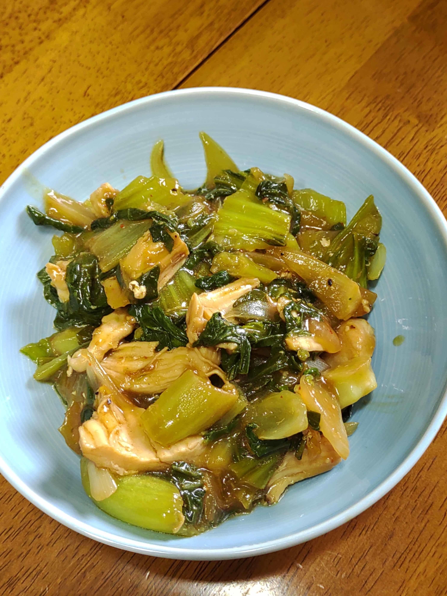 鶏肉と青梗菜の炒め物