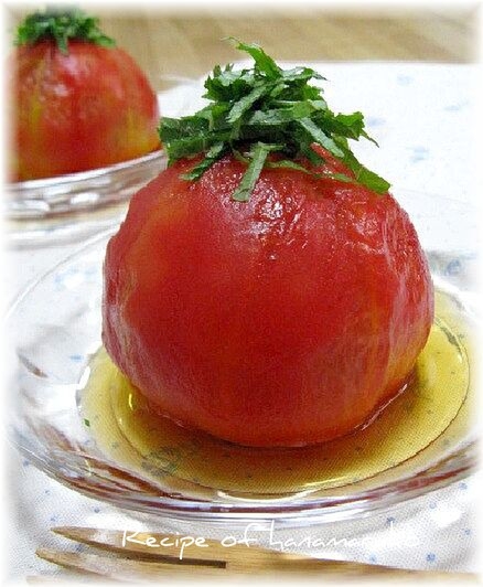 冷た~い♪ 丸ごとトマトのお浸し風サラダ☆