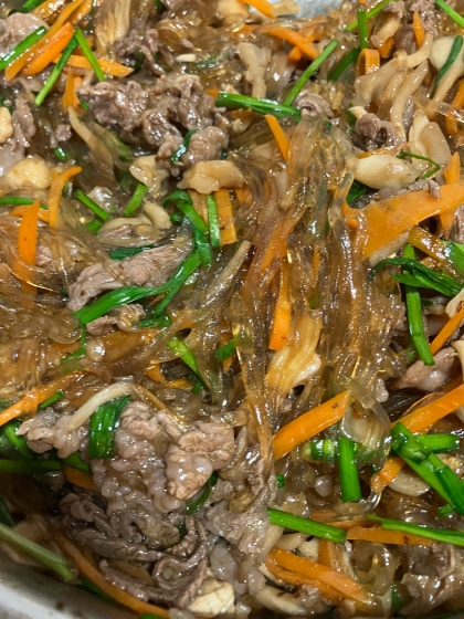 ★子供大好きレシピ★焼肉のタレ利用/簡単チャプチェ