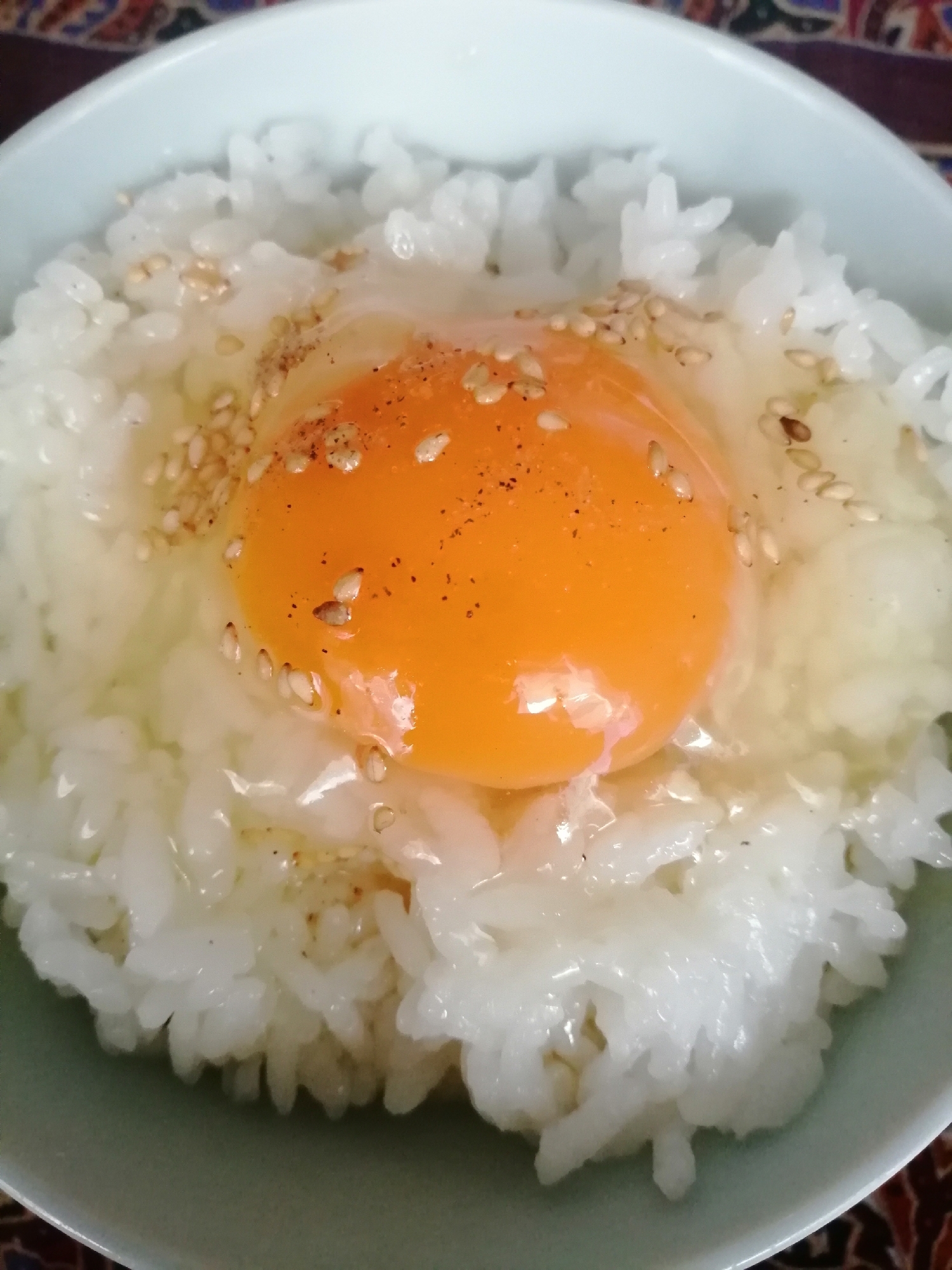 胡麻と塩胡麻と白出し卵かけご飯