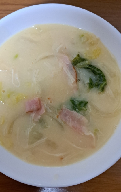 白菜とベーコンのミルクスープ♡牛乳消費♡Ca補給