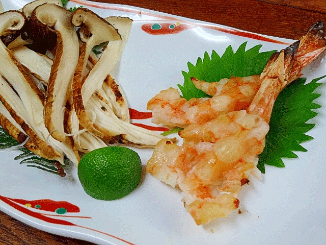 レモン風味の☆　「エビの串焼き」