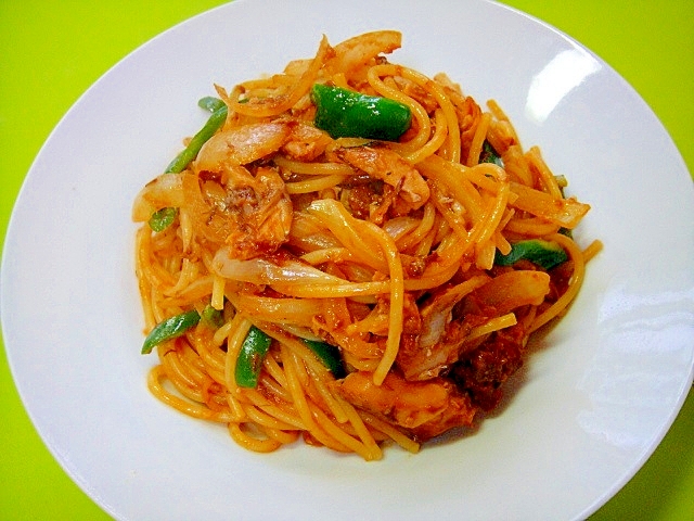 サバ味噌煮缶と玉ねぎのケチャップパスタ レシピ 作り方 By Mint74 楽天レシピ