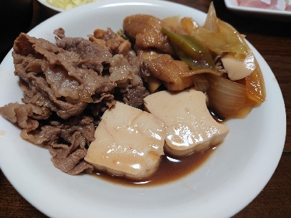 フライパンだけで作れるので楽でした！
肉の旨味を吸った豆腐が美味しい(^^)