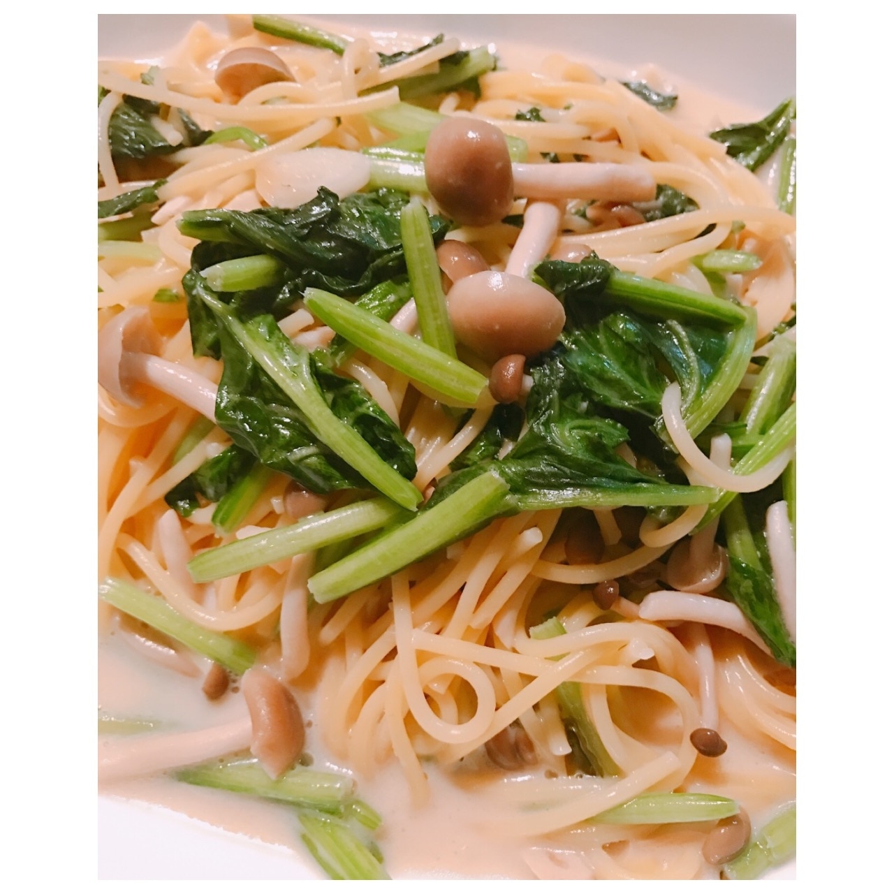 カニだし味噌汁deホウレン草のちゃんぽん風パスタ♪ レシピ・作り方 by