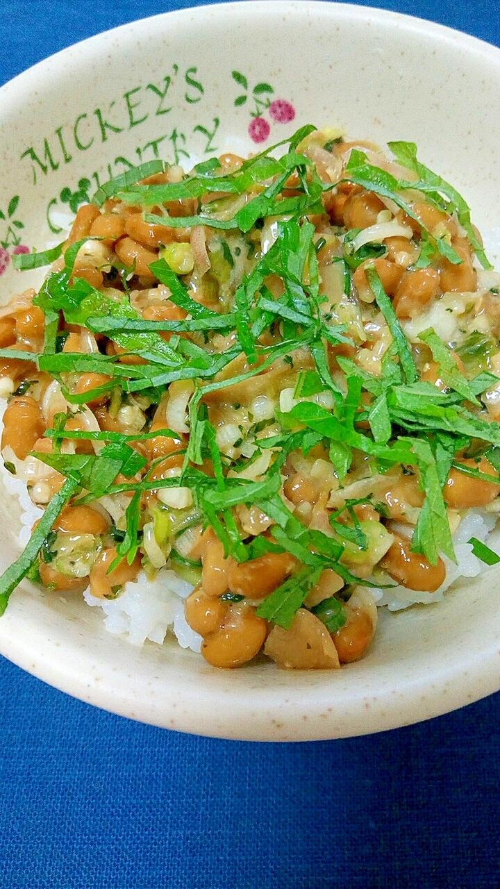 納豆の食べ方-はりはり漬け＆香味味噌♪