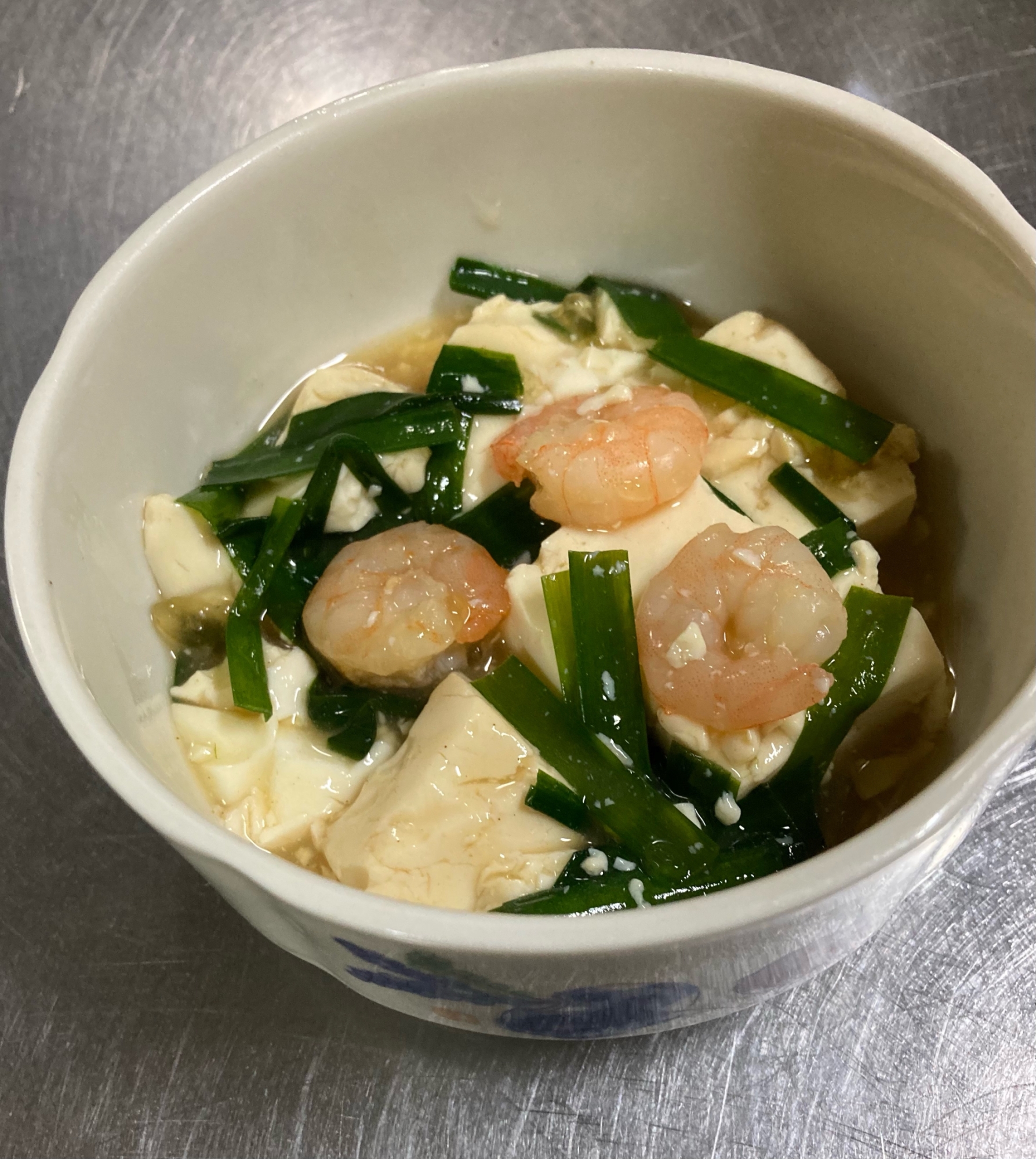 豆腐、えび、にらのうま煮