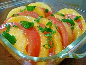トマトと柿のミルフィーネマリネ