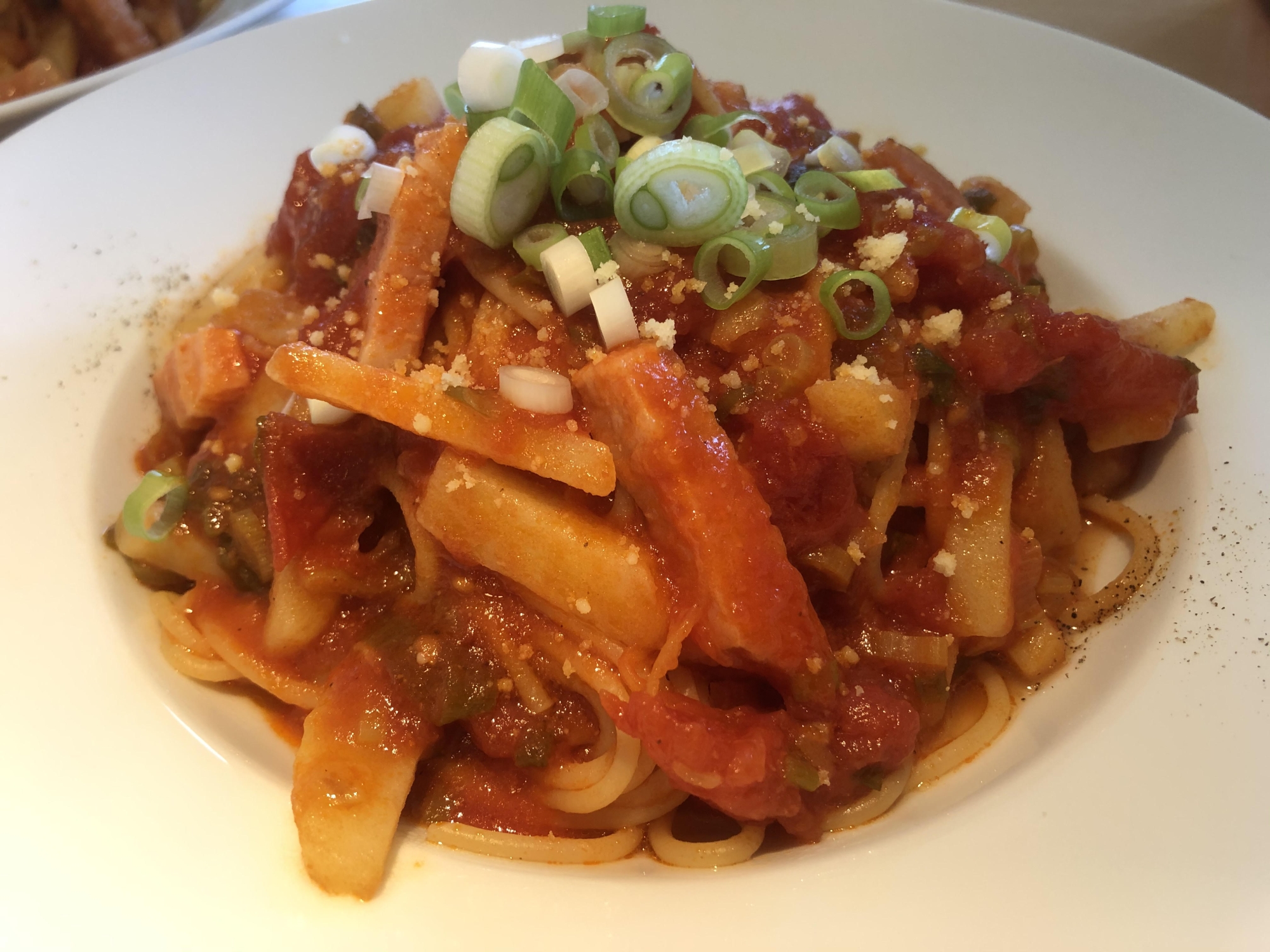 スパゲッティ ベーコンとじゃがいものトマトソース レシピ 作り方 By Happyboy 楽天レシピ スパゲッティ ベーコンとじゃがいものトマトソース レシピ 作り方 By Happyboy 楽天レシピ