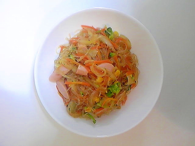 魚ニソと野菜のチャプチェ