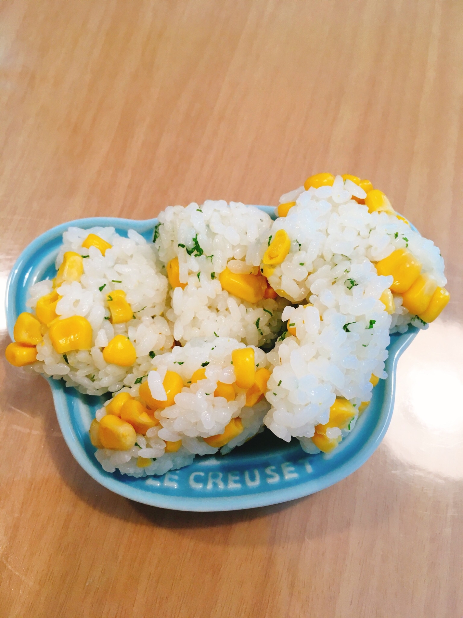 幼児食 青のりコーンおにぎり レシピ 作り方 By Uucha 楽天レシピ