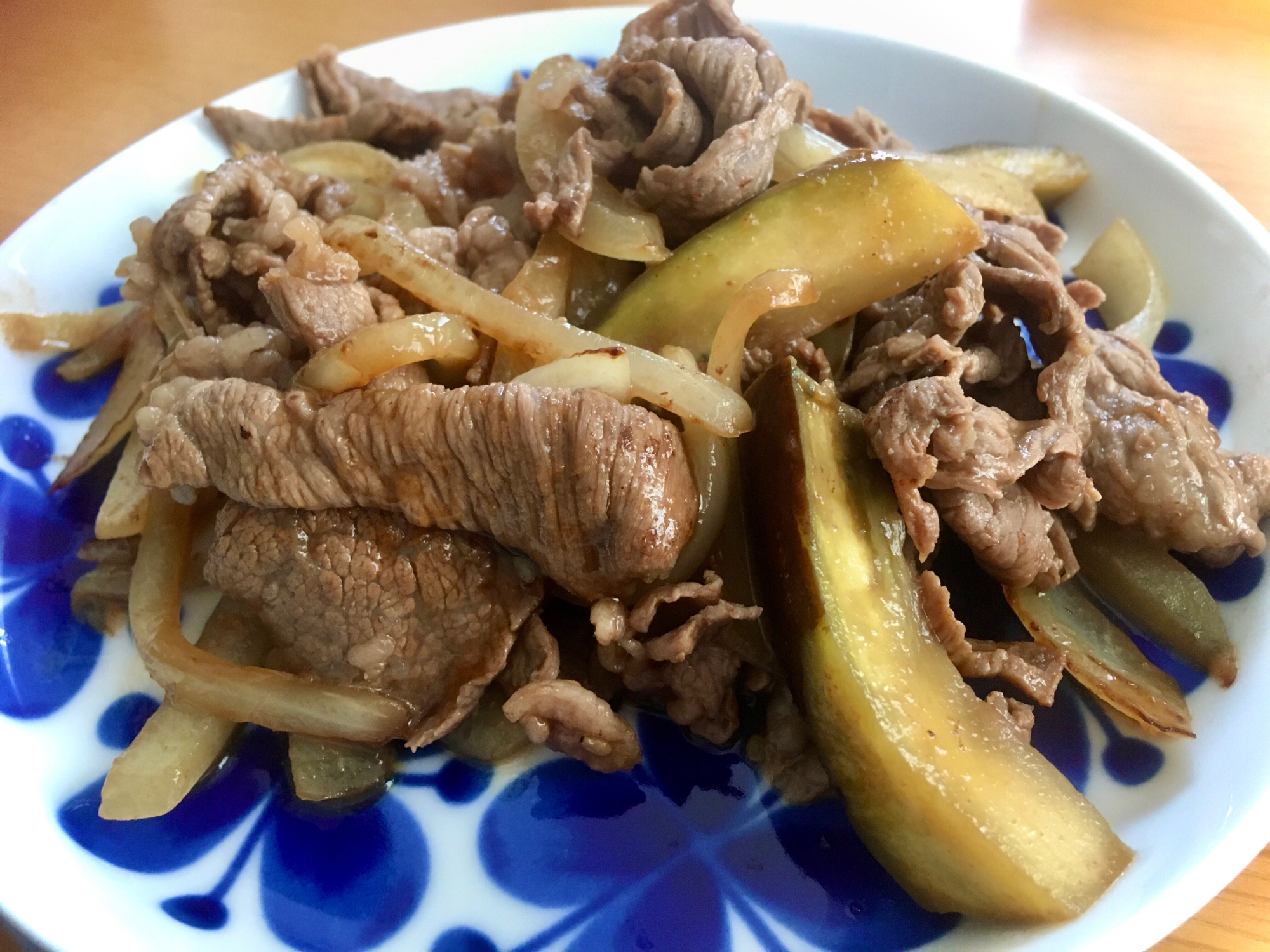 牛肉とナスの焼き肉のタレ炒め