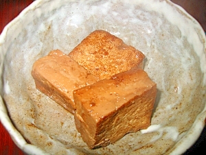 焼き豆腐のレバ汁煮込