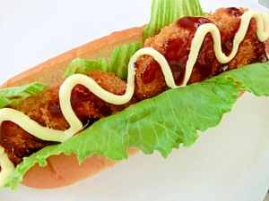 ソース＆マヨでコロッケドッグサンド ☆