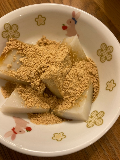 簡単！(^^)片栗粉のミルク餅with緑茶きなこ♪