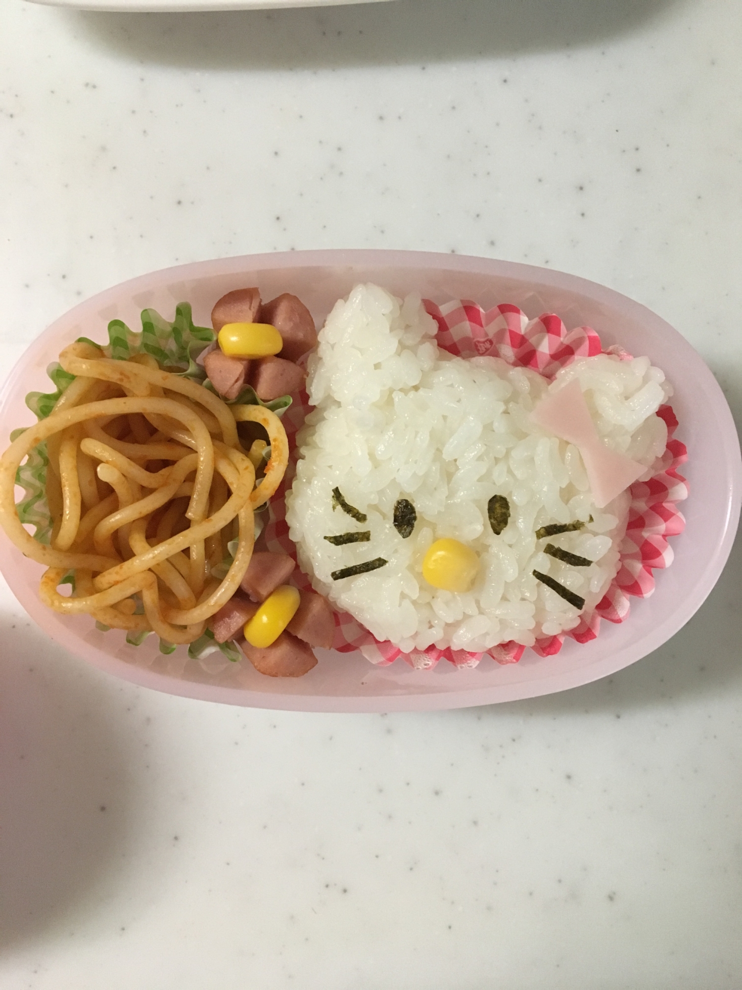 キティちゃんのナポリタンお弁当(^○^)