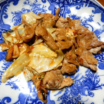 キャベツ豚キムチ炒め