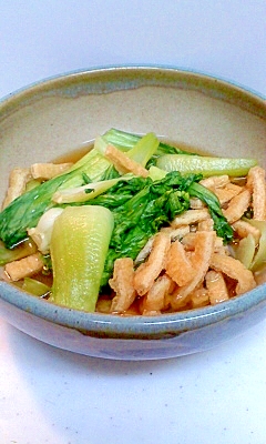 レンジ簡単 小松菜とあげの煮びたし チンゲン菜