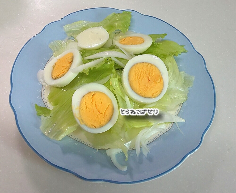 ノンオイル☘️ゆで卵のサラダ