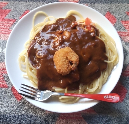 カレー２日目に◇チーズカレーパスタ◇